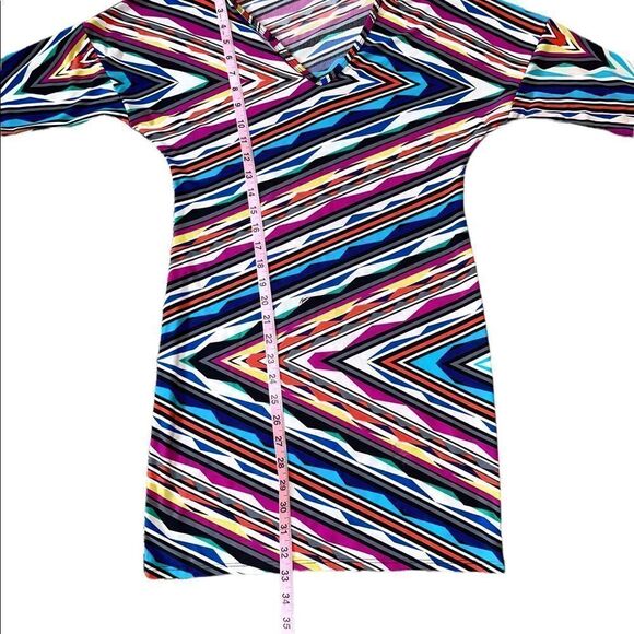 Trina Turk Dominica 2 Multicolored Striped 3/4 Length Sleeve Mini Dress Size XS - Picture 13 of 16